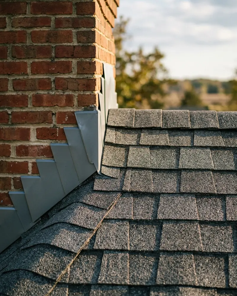Close-up of Roof Leak Repair work by Beardman Building Services in Saint Petersburg